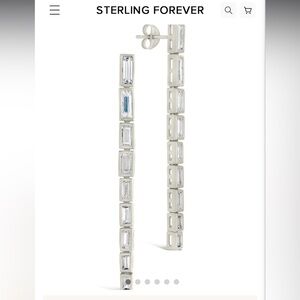 NWT: Sterling Forever BIANCA CZ Sleek Dangle Drop Earrings